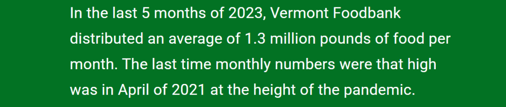 Stats about food insecurity in Vermont
